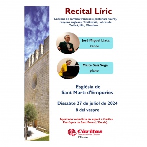 Lyrical recital: José Miguel Llata (tenor) and Maite Saiz Vega (piano)