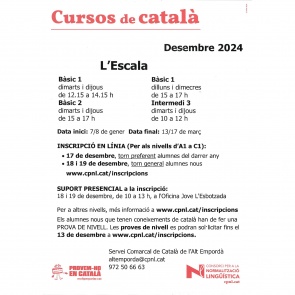 Formació d'Adults. Inscripcions cursos català gener-març 2025